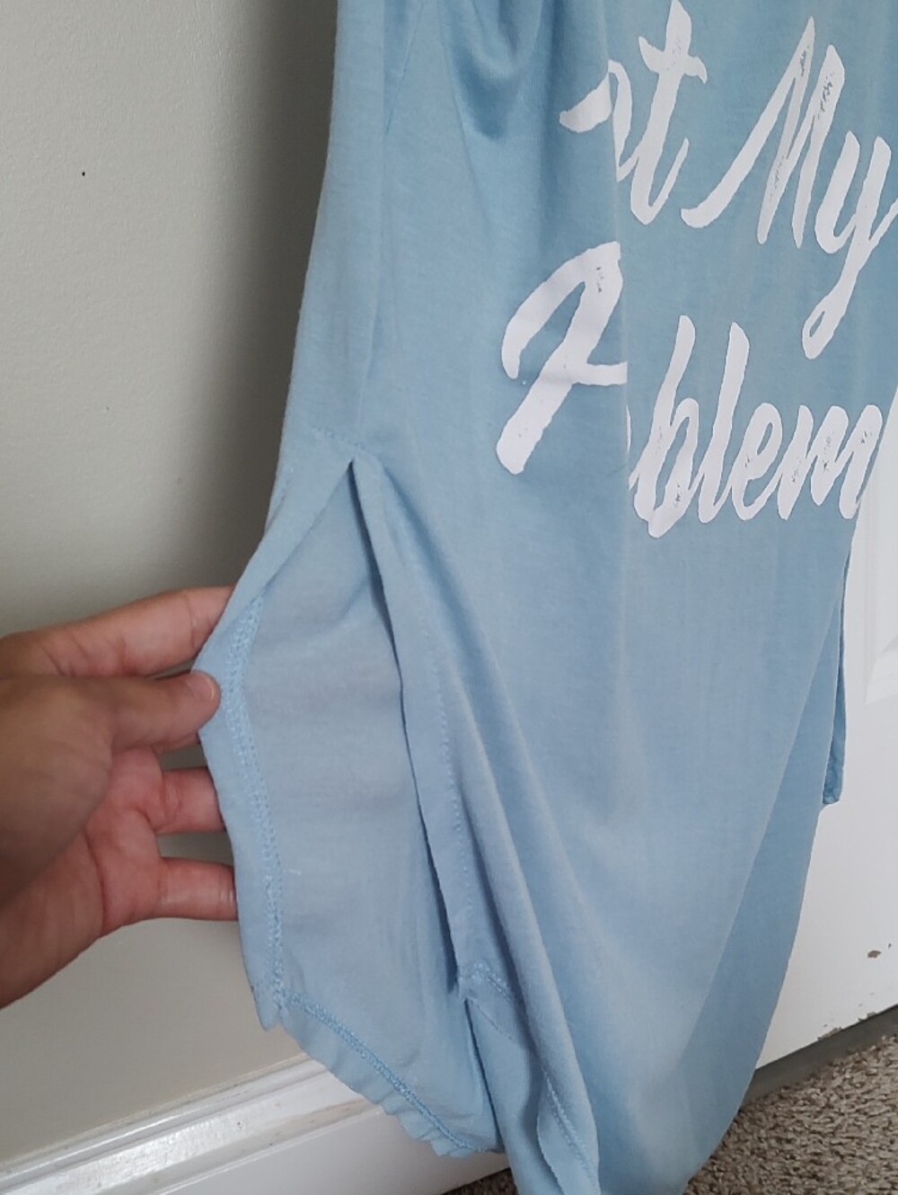 Freeze Light Blue Tank Top with "Not My Problem" Script - Picture 5 of 5